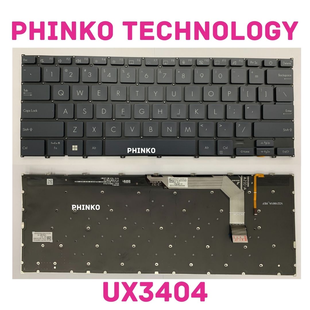 Asus ZenBook 14X UX3404 UX3404VA UX3404VC UP3404 UP3404V US Backlit Keyboard