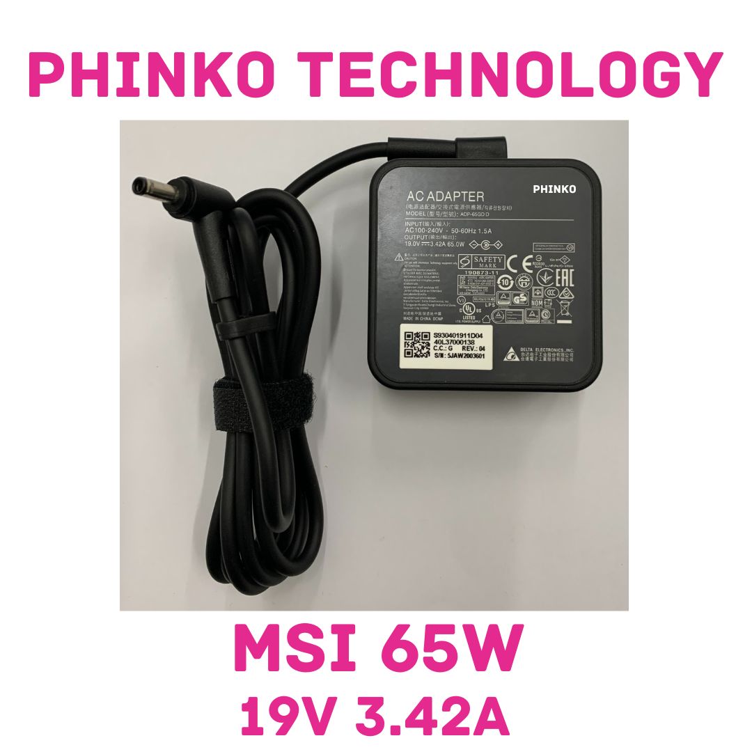 65W AC Adapter Charger For MSI Modern 14 B11MO-857 ADP-65GD small tip centralpin