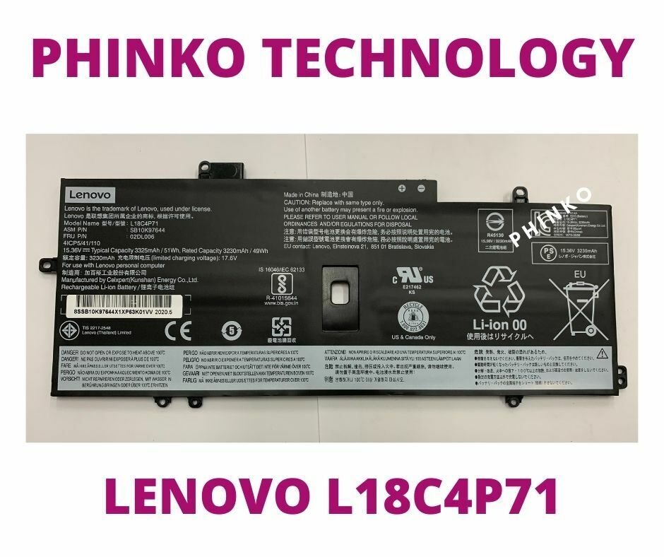 NEW 5B10W13930 15.36V 51Wh Battery for Lenovo ThinkPad X1 Yoga 4th Gen