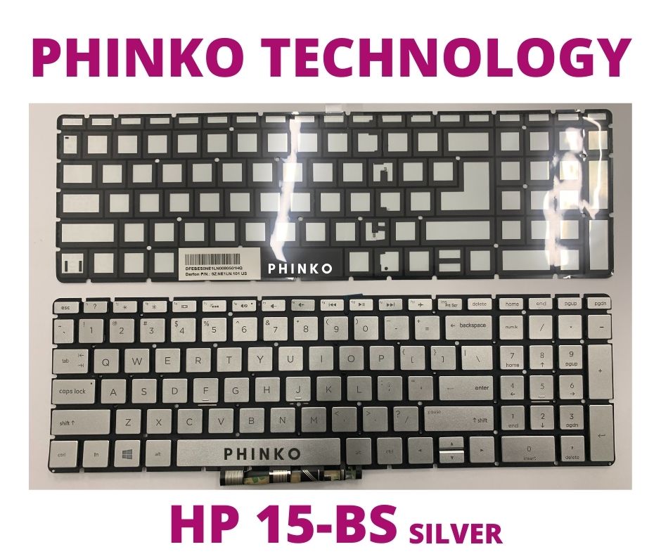 Backlit Silver Keyboard for HP Pavilion 15-CD 15-CK 15-CB 15-BD 15-BS 15s-EQ