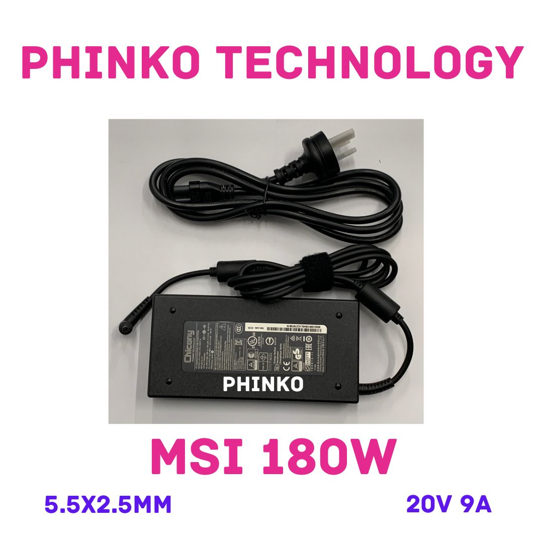 Chicony For MSI A17-180P4B GF65 Thin 10UE-078AU 180W 20V 9A Charger 5.5*2.5mm