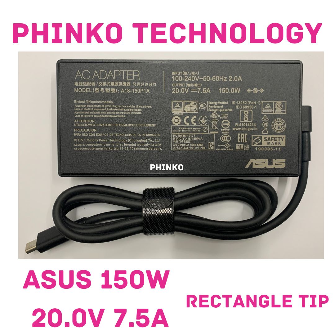 New OEM ASUS 150W Adapter for ASUS V16 V3607VJ-RP097X A24-150P1A 20.0V 7.5A