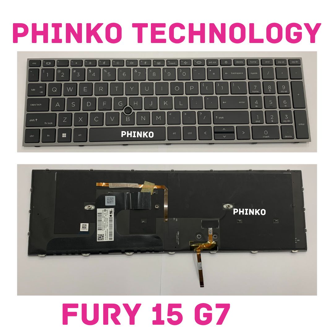 NEW Backlit Black Keyboard For HP ZBOOK Fury 15 G7 G8 Grey Frame