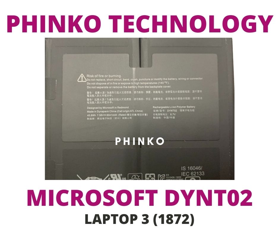 DYNT02 G3HTA052H OEM Battery for Microsoft Surface 3 13.5 Inch 1867 1868 1872