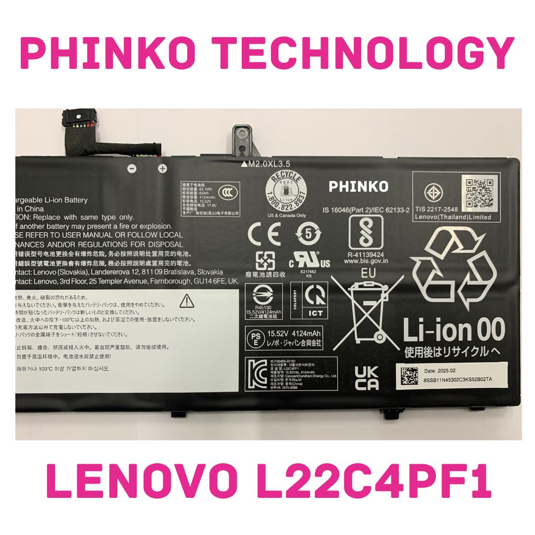 Original L22M4PF0 L22D4PF1 L22M4PF1 Battery for Lenovo Yoga Slim 6-14 L22C4PF1
