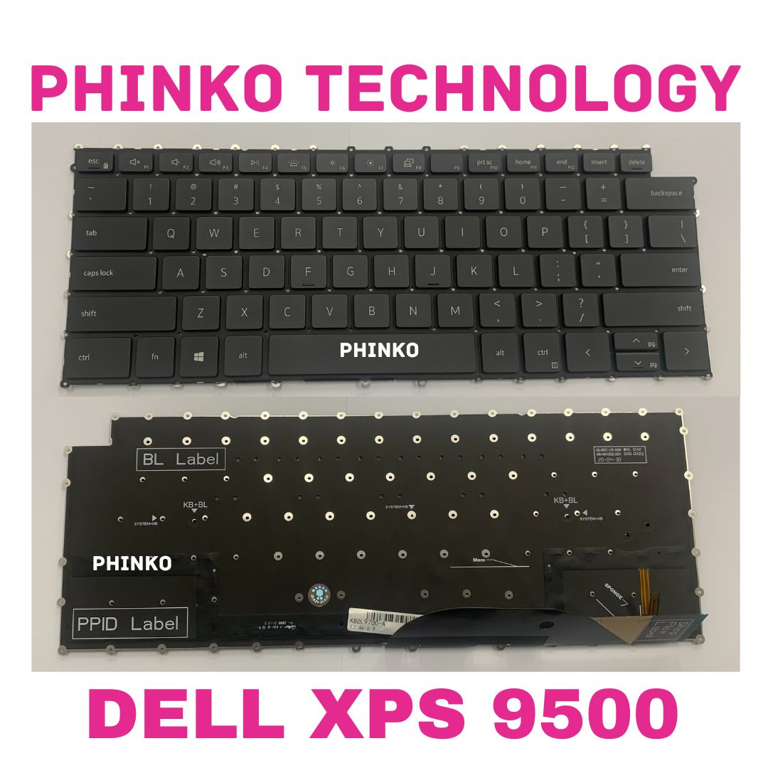 Black US Keybboard For Dell XPS 15 9500 9510 XPS 17 9700 9710 with Backlit