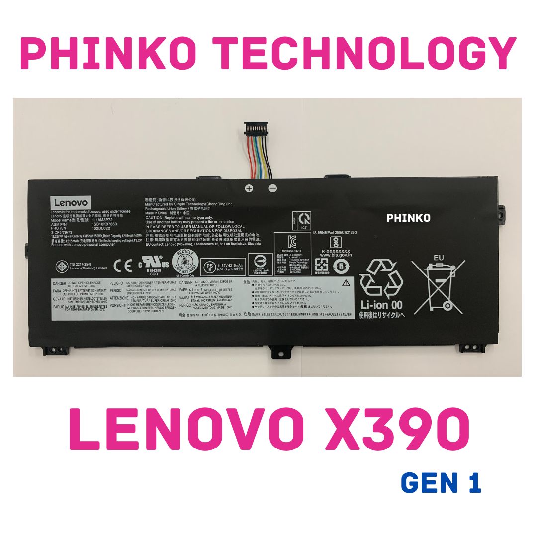 Batteria ASUNCELL 51Wh 11.55V Per Lenovo ThinkPad X390 Yoga E X13 Yoga – Sostituisce L18L3P72