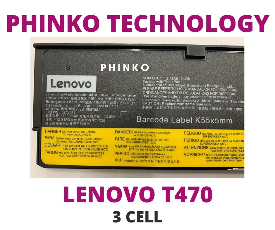 Battery for Lenovo ThinkPad T470 T480 T570 01AV423 01AV425 3Cell 61