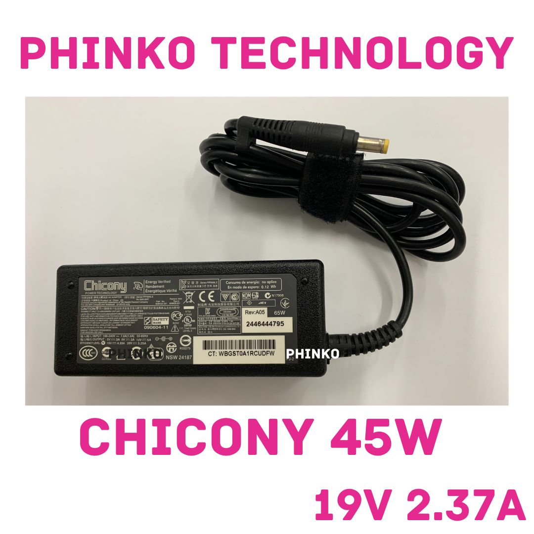 New Chicony 19V 2.37A 45W AC Power supply Adapter Charger A18-045N2A (4.8*1.7mm)