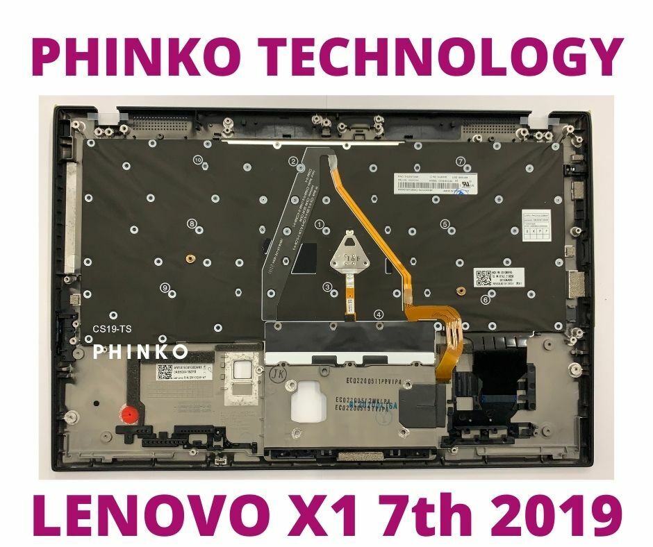 Lenovo ThinkPad X1 Carbon 7th Gen Palmrest Cover Keyboard US Black backlight
