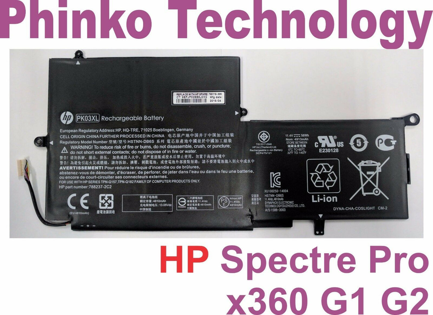 Genuine Battery PK03XL For HP Spectre x360 13 13-4000nf 13-4006tu 13t 789116-005