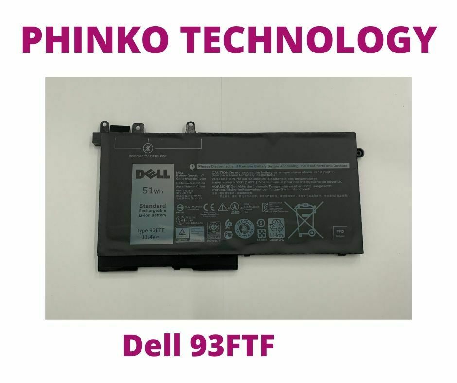 NEW 93FTF Battery For Dell Latitude 5280 5480 5580 5290 5490 5590 4YFVG