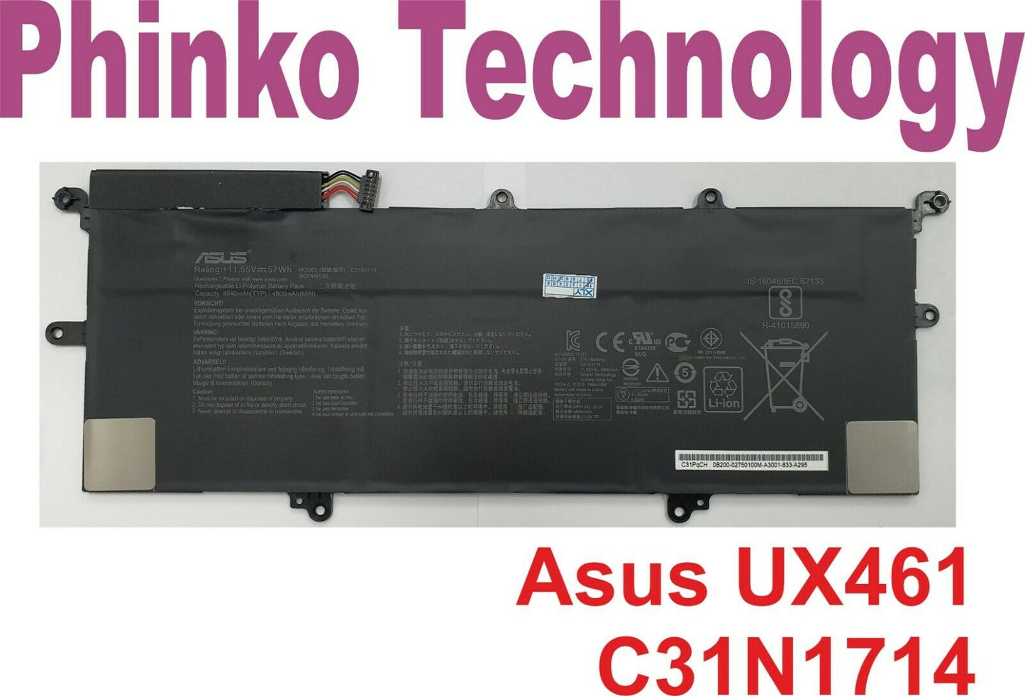 C31N1714 battery for ASUS ZenBook Flip 14 UX461UA-E1072T UX461UA-E1077T