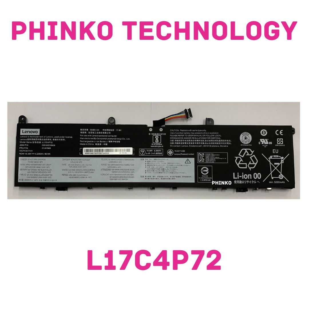Battery L17M4P72 L17C4P72 For Lenovo ThinkPad P1 X1 Extreme 1st 2nd Gen