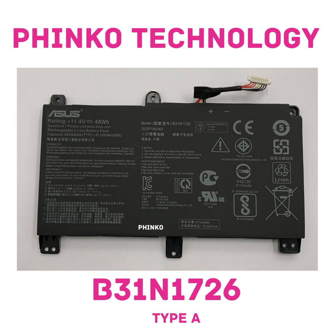 B31N1726 Battery For ASUS TUF FX80 FX86 A15 FX504 FX505 FA506 A17 type A