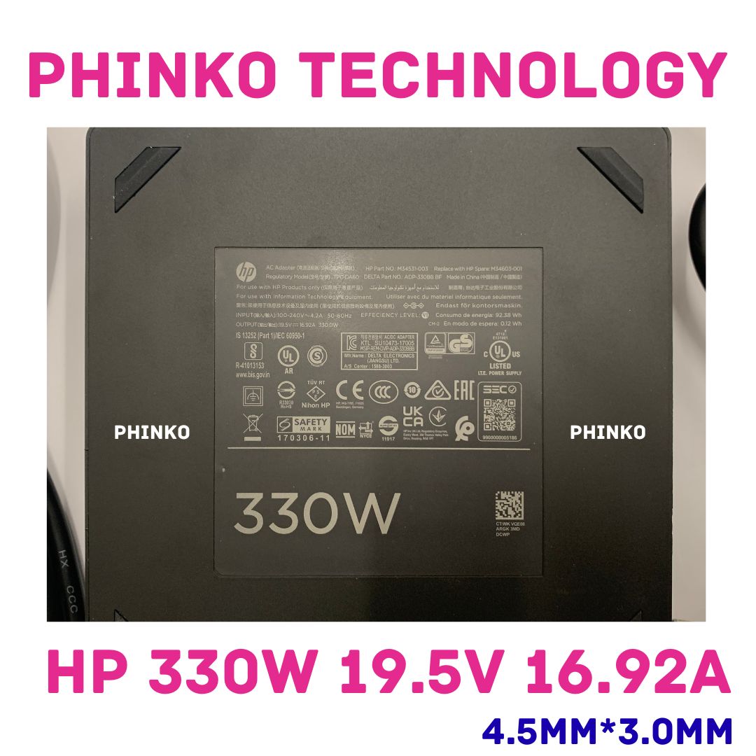 HP 330W AC Adapter Power Supply Charger 19.5V 16.92A 4.5mm*3.0mm M34603-001