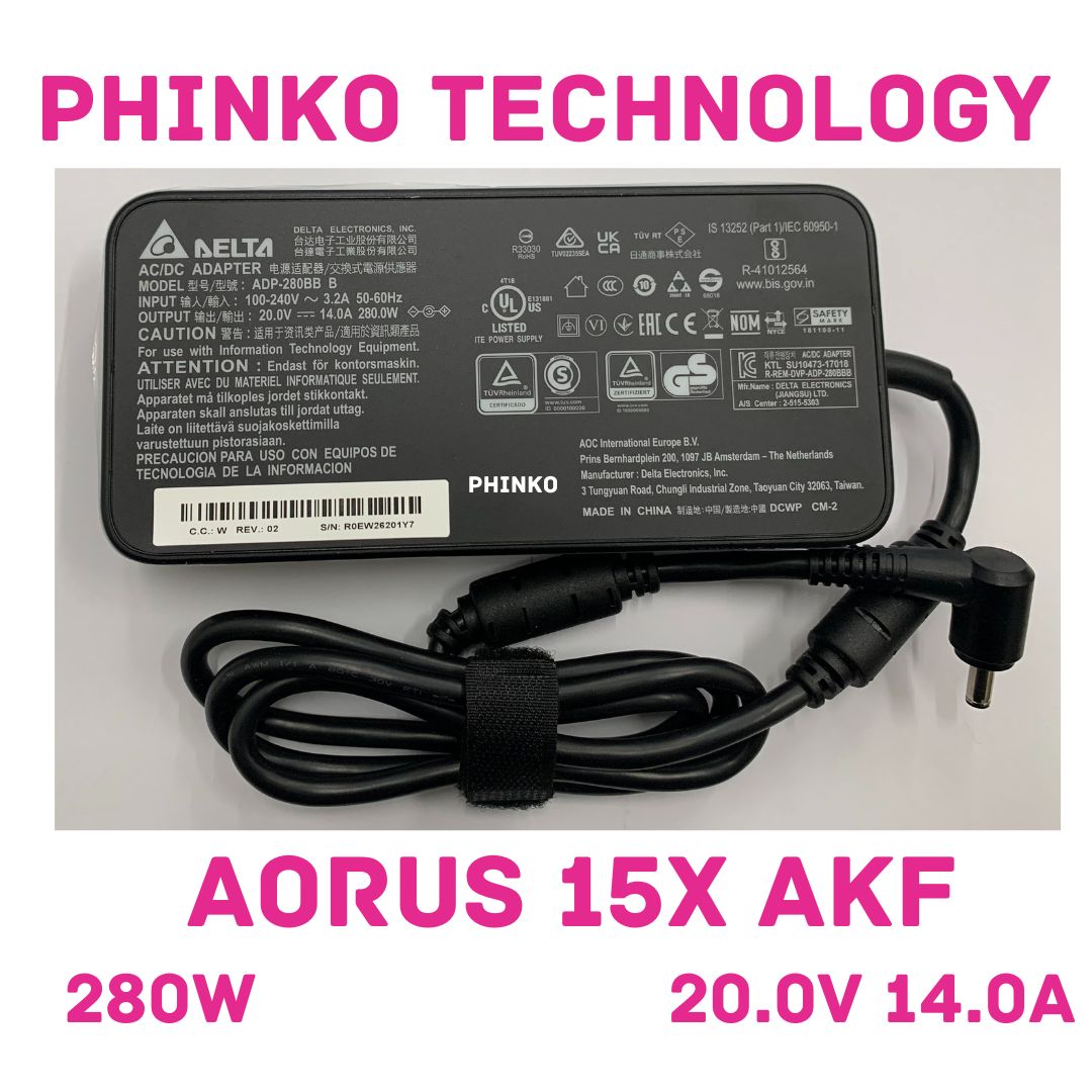 280W AORUS 15X AKF charger 20V 14A 5.5mm*2.5mm