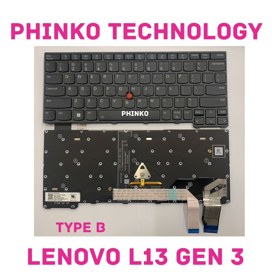 NEW Keyboard W/Backlit for Lenovo Thinkpad X13 Gen 3 L13 Gen 3 L13 TYPE B