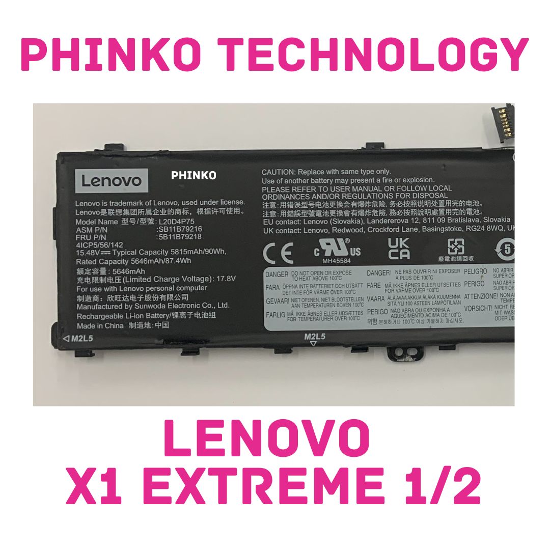 90Wh 15.48V L20D4P75 Battery for Lenovo ThinkPad P1 Gen 4 P1 Gen 5 P1 Gen 6