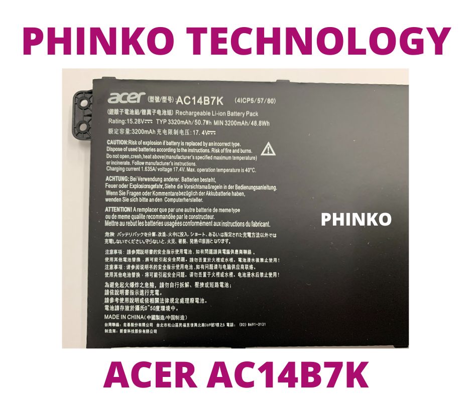 AC14B7K Acer Battery AC14B3K AC14B8K AC14B18K AP14B8K 15.2V 48Wh
