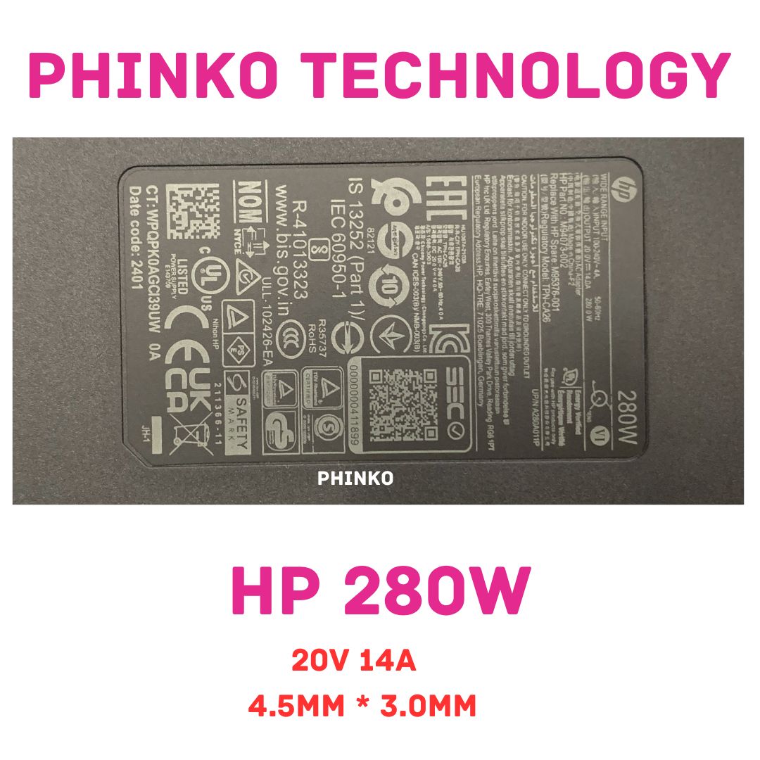 Genuine 280W Charger for HP Omen 16 M94073-001 TPN-LA27 4.5*3.0mm AC Adapter