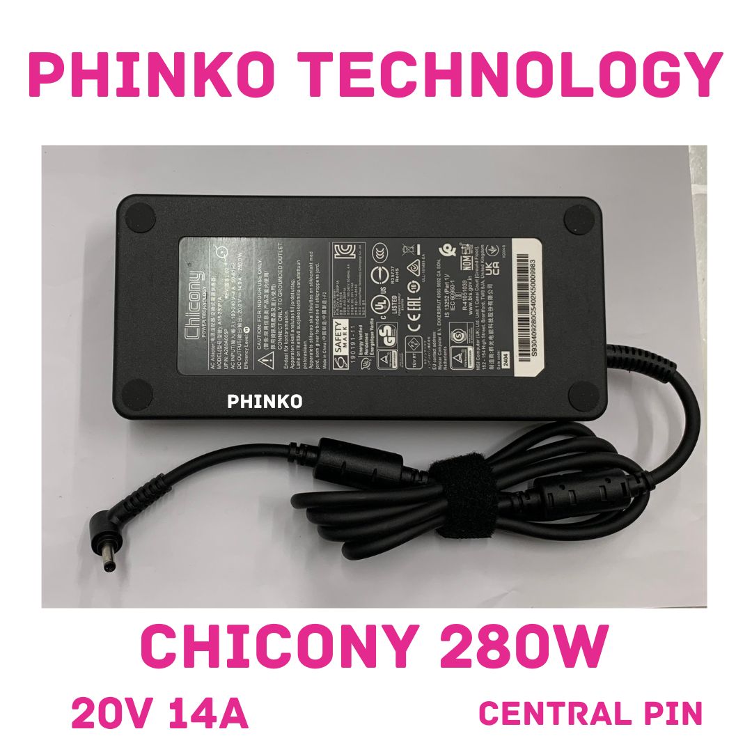 CHICONY 20V 14A 280W AC Adapter Charger 4.5mm*3.0mm central pin