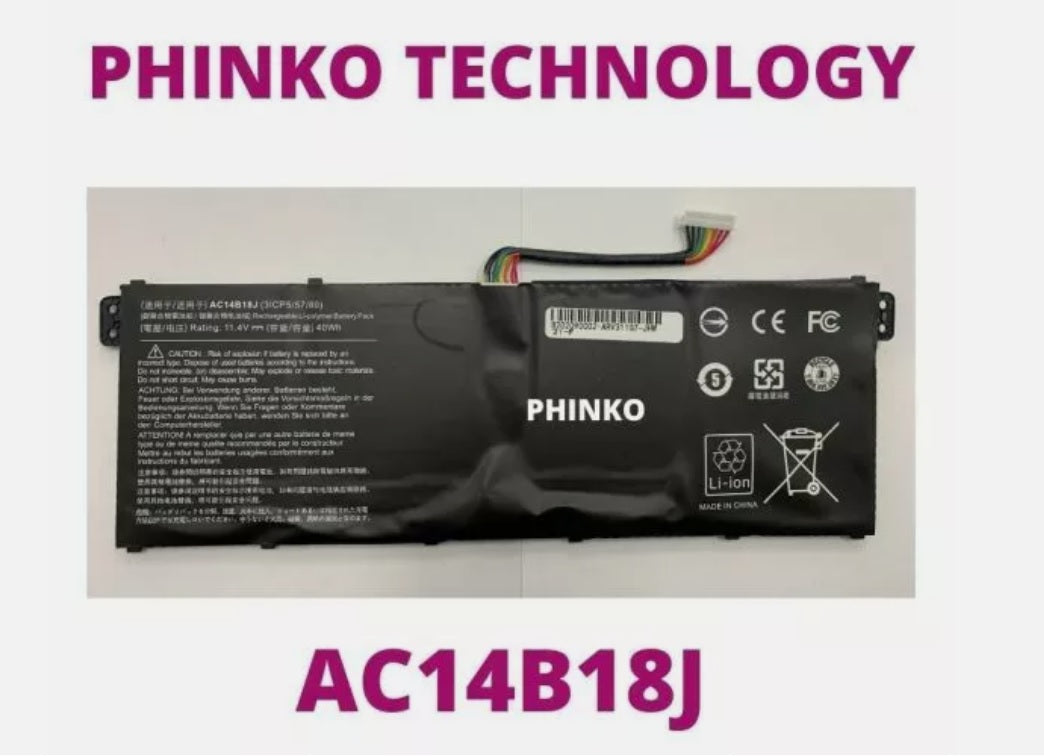 Acer Replacement Battery AC14B13J AC14B13K AC14B18J AC14B18K 3ICP5/57/80 11.4V