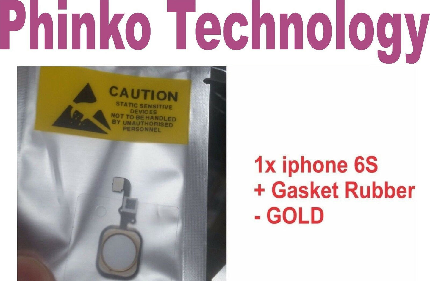 NEW iPhone 6S Home Button Flex Cable Full Assembly + home button Rubber - GOLD