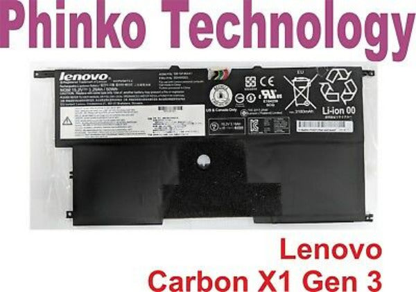 Vhbw Batteria Compatibile Lenovo ThinkPad X1 Carbon (20BT) – 3000mAh, 14,8V, Li-Poly – Sostituisce 00HW002, 45N1700