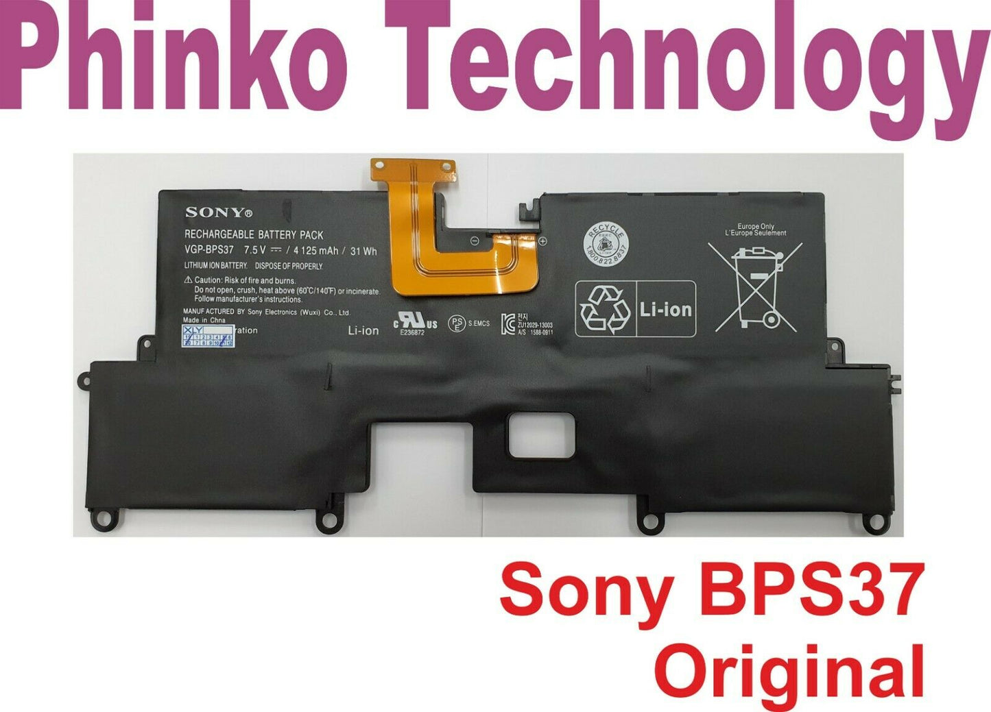 Original Battery for Sony Vaio Pro 11 SVP11 Laptop BPS37 7.5V 4125mAh 31Wh