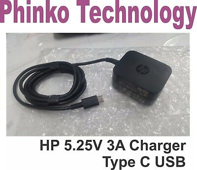 Original HP 5.25V 3A Type C USB Charger model TPN0AA01 792619-001 792584-005