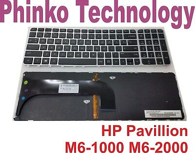 HP Pavilion M6 Envy M6 M6-1000 M6-2000 Keyboard US Black With backlit and FRAME