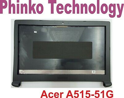 NEW Acer Aspire 5 A515-51 Bezel and Top Cover LCD Back Lid + Hinges BLACK Color