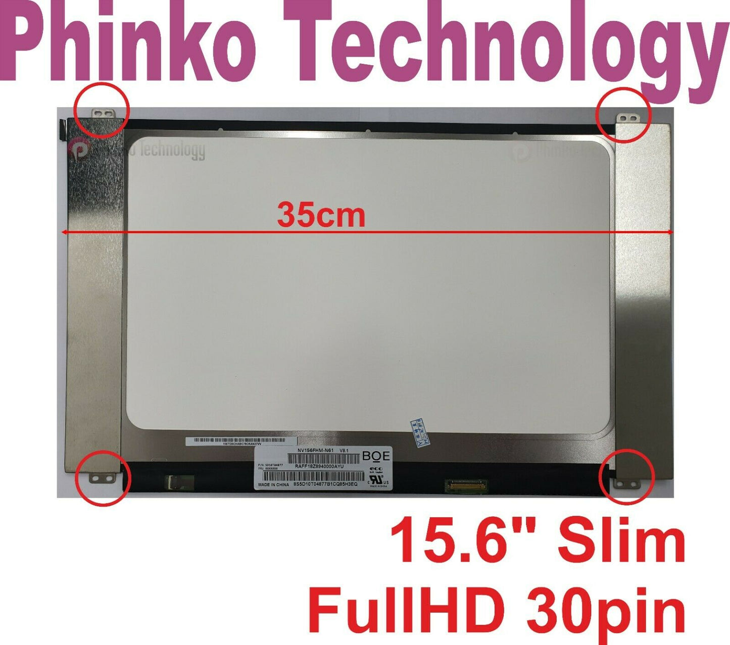 15.6 Slim Led Full Hd 1920x1080 30pins LP156WFC SP P1 NV156FHM-N61 V8.1 35cm T+B
