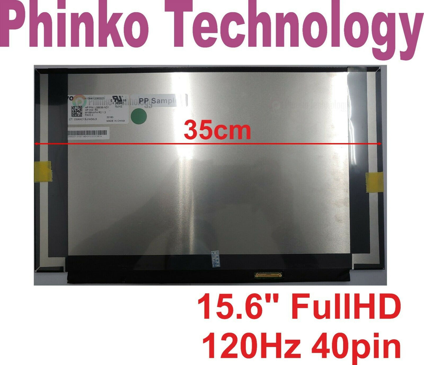 15.6" Laptop Screen Slim FHD 40pin LM156LFGL03 IPS 120Hz Matte Narrow Bezel 35cm