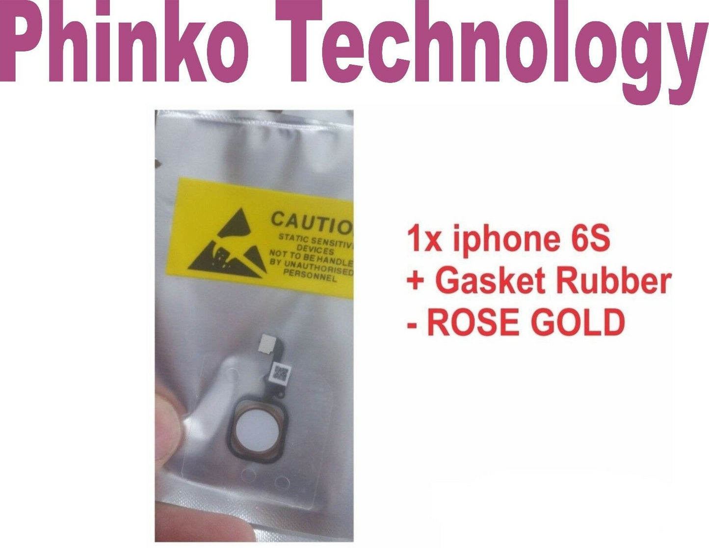 NEW iPhone 6S Home Button Flex Cable Full Assembly + home button Rubber ROSEGOLD