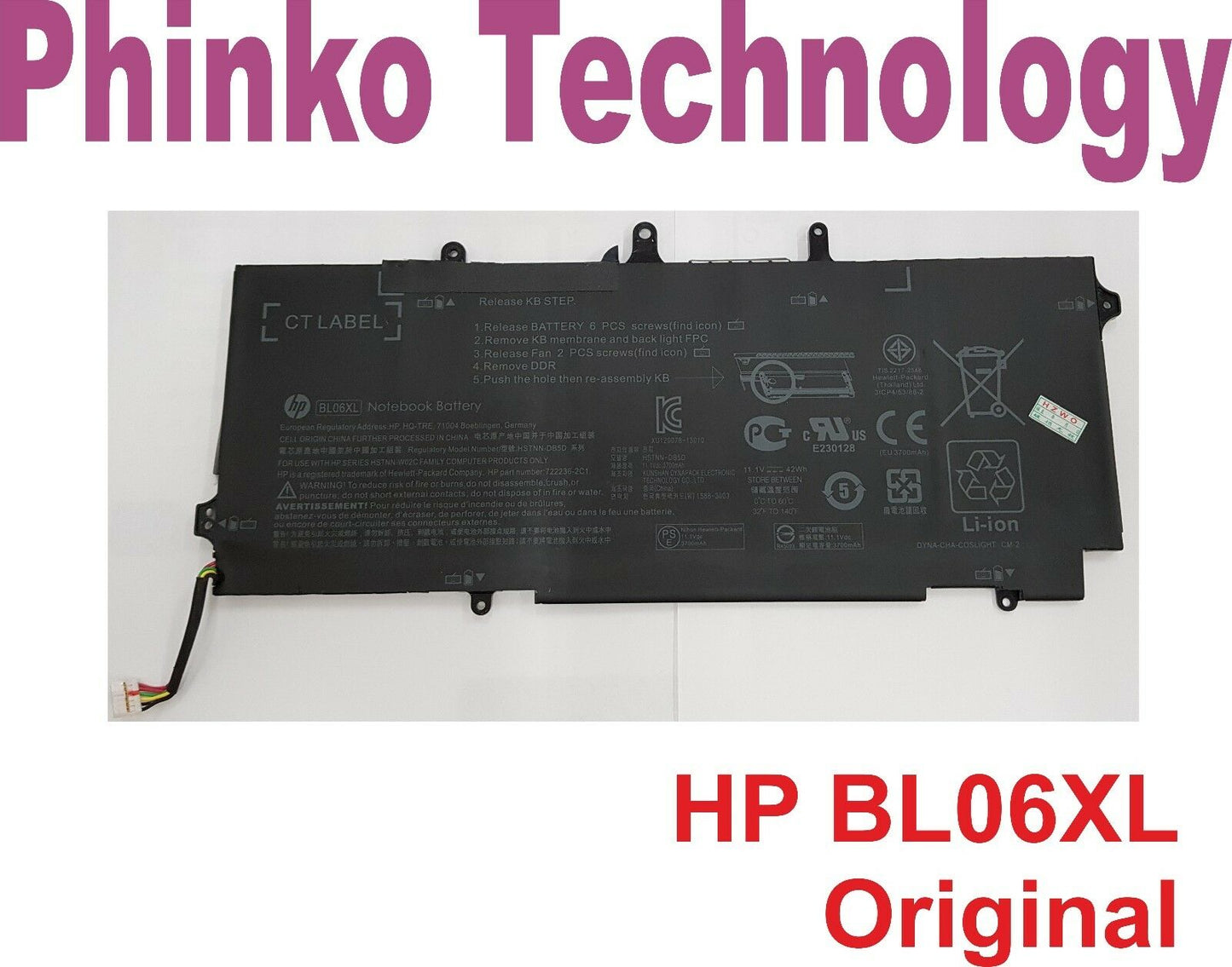 Laptop Battery for HP EliteBook Folio 1040 G1 G2 BL06XL 722297-001