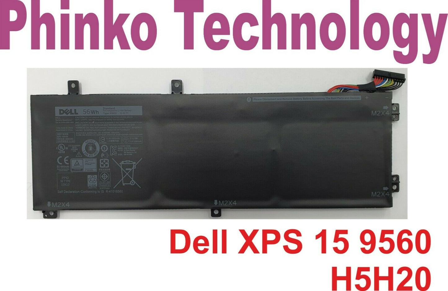 Battery for Dell XPS 15 9560 9570 Series H5H20 56Wh