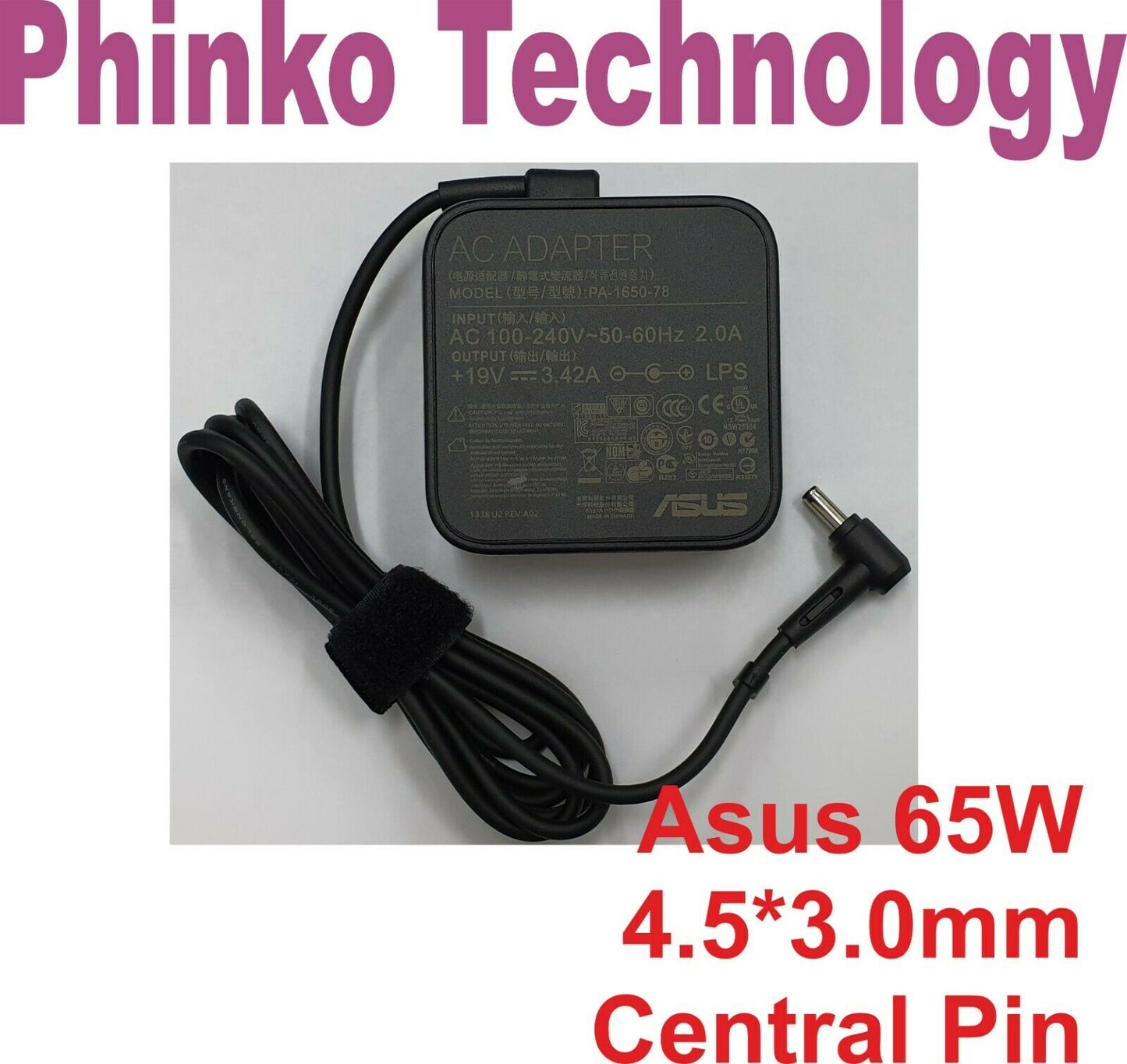 Original 19V 3.42A 65W Charger for ASUS 4.5*3.0mm Central Pin PA-1650-78