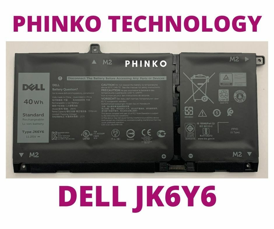 JK6Y6 C5KG6 CF5RH Battery for Dell Latitude 3510 Vostro 5402 Inspiron 5301