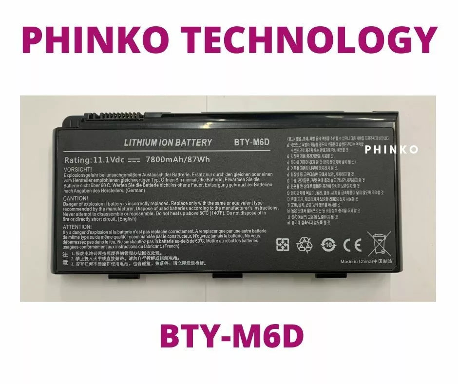 Battery MSI BTY-M6D GT670 GT680 GT70 GX780 GX780 GT760 GT60 GT663 GX680 BTYM6D