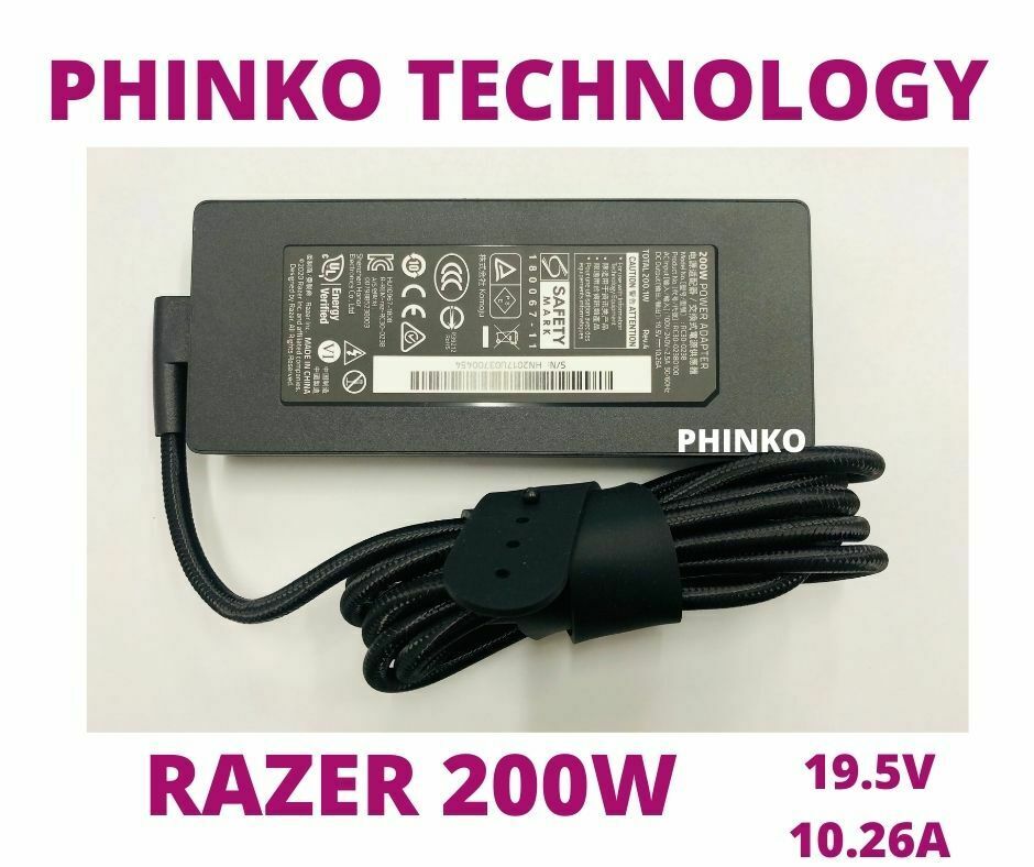 Razer 19.5V 10.26A 200W RC30-0238 Razer Blade 15 AC Adapter Charger Power Supply