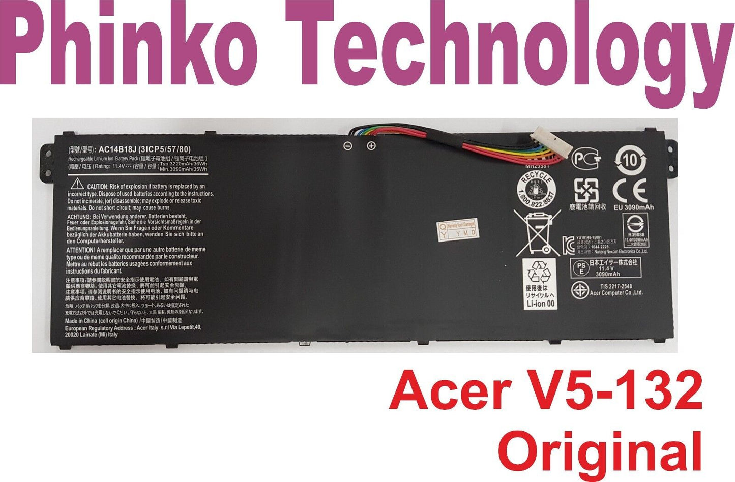 Original 11.4V Battery Acer Aspire 3 A314-31 A315-21 A315-51 AC14B13J AC14B18J