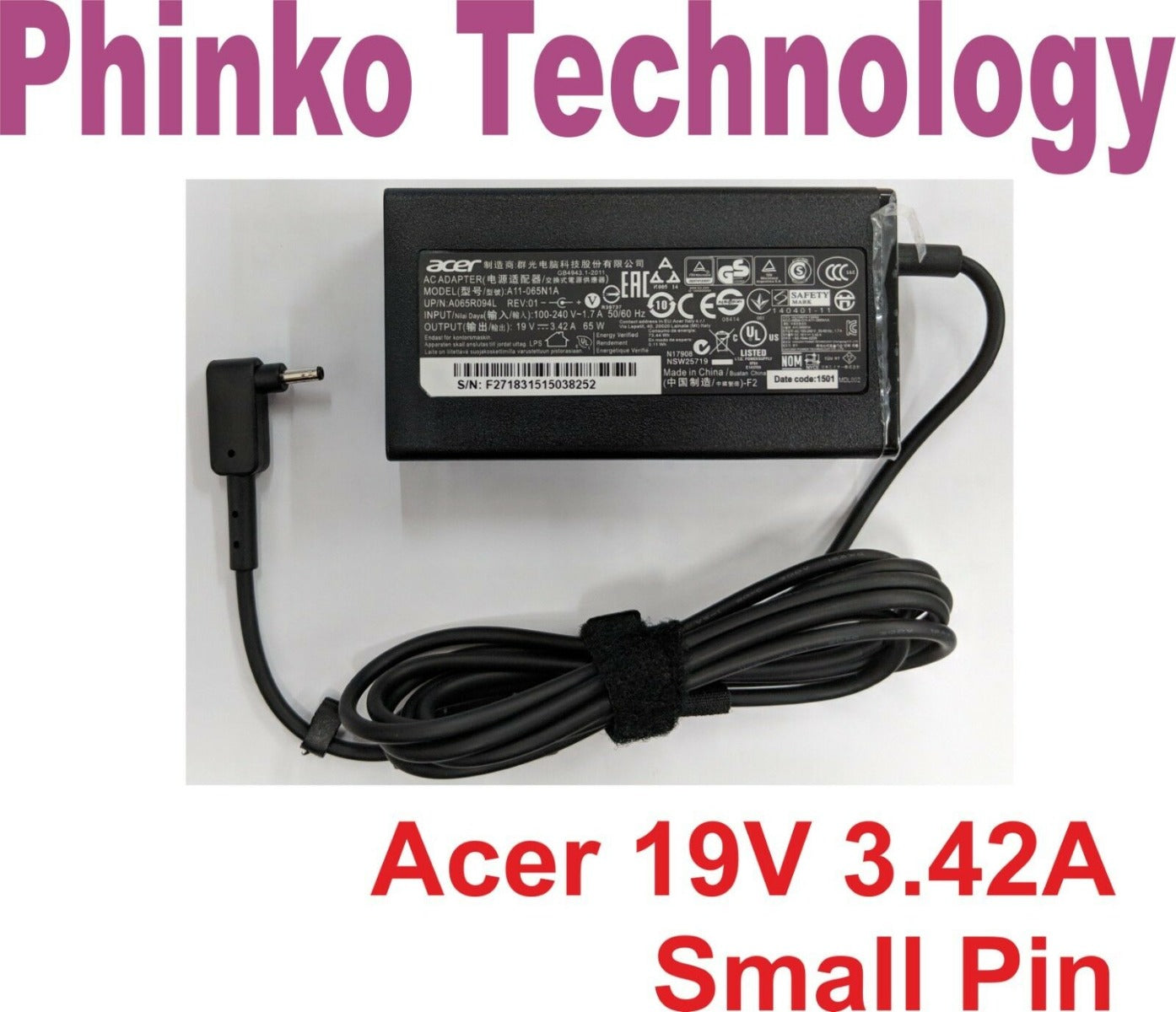Original Genuine Acer Charger Swift 3 SF314-41 lap AC Power Adapter Supply 65W