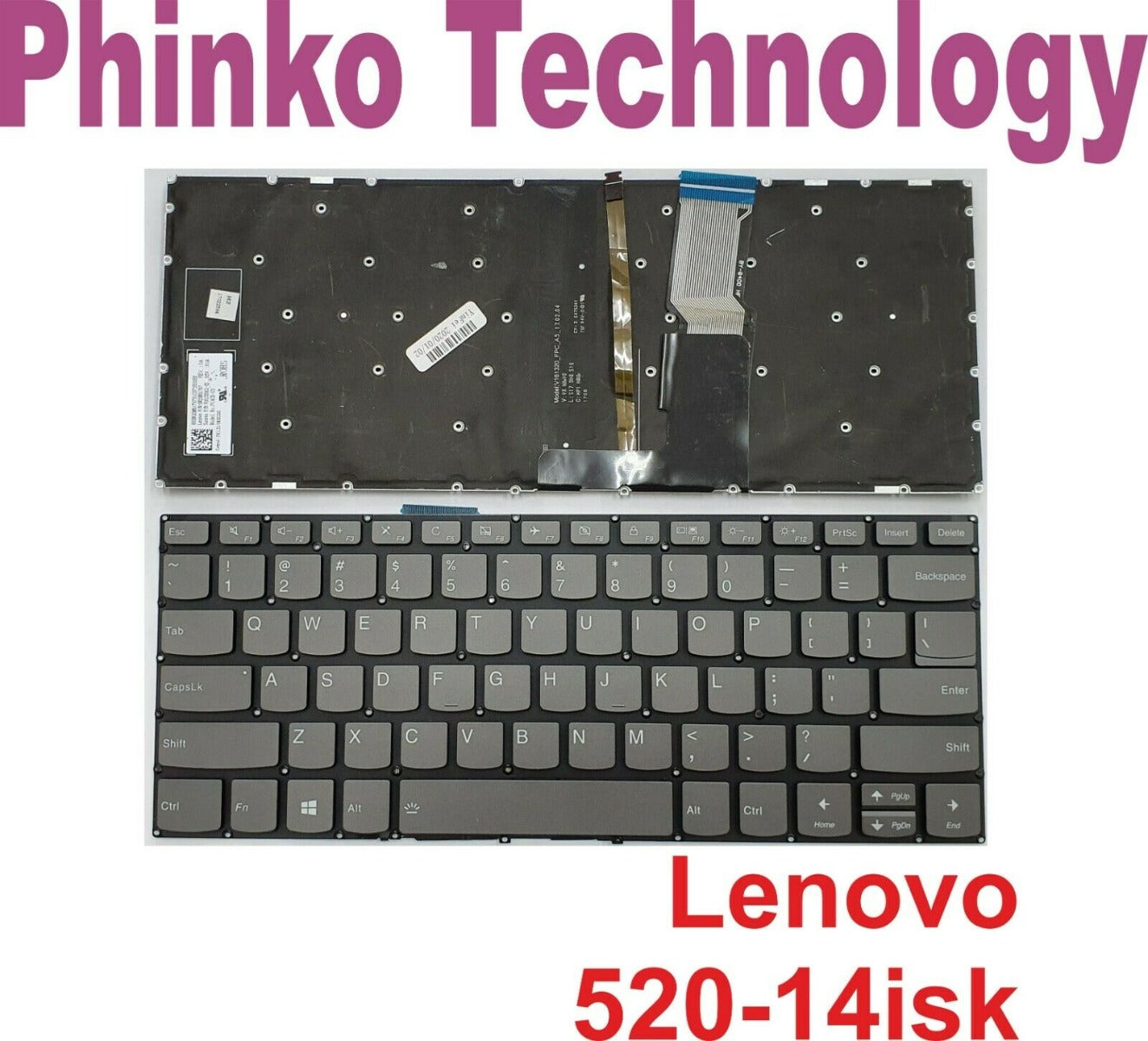 Keyboard Backlit For Lenovo Ideapad 520S-14IKB S130-14IGM S145-14IWL