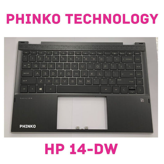 NEW Keyboard Palmrest Case for HP Pavilian 14-DW 14T-DW L96524-001 BLACK