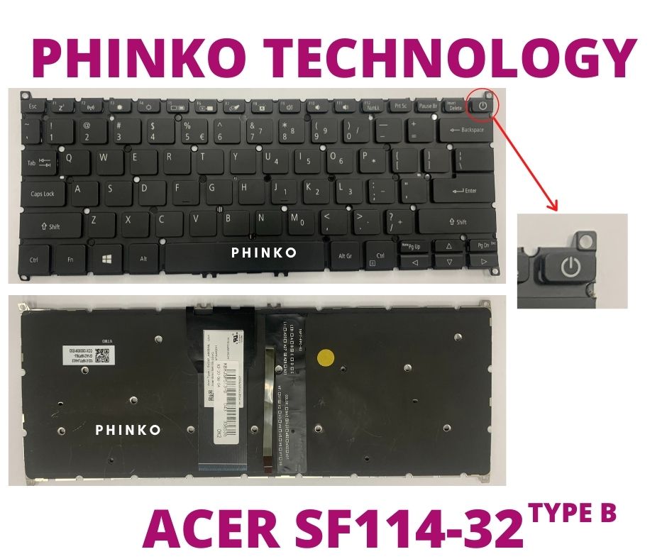Laptop Keyboard for Acer Swift SF114-32 N17W6 Backlit type B