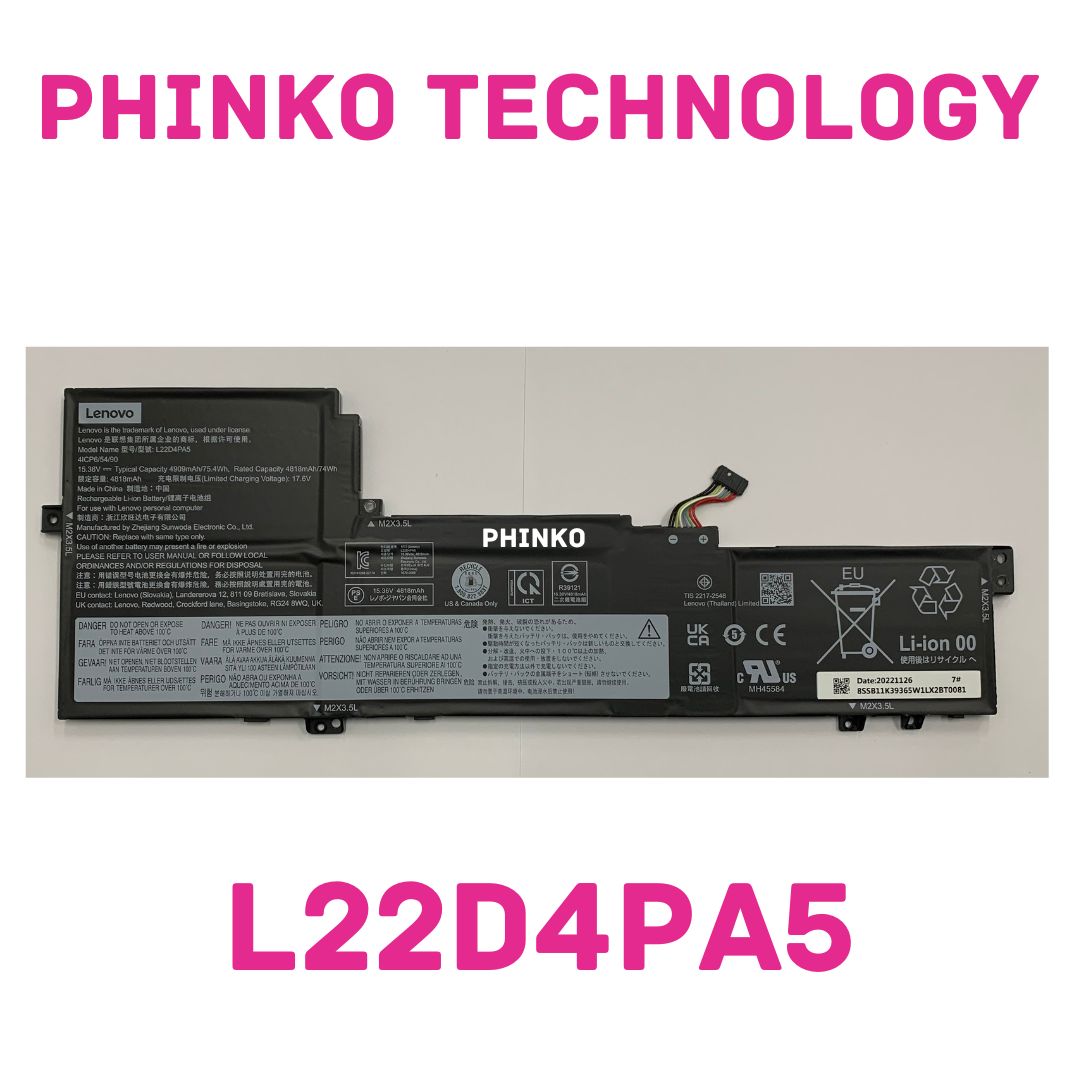 Genuine Lenovo IdeaPad SLIM 5 16IRL8, L22D4PA5, L22M4PA5 Laptop Battery