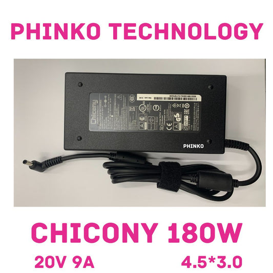 Chicony For MSI MS-17FS GF75 Laptop 180W 20V 9A Charger 4.5*3.0mm CENTRAL PIN