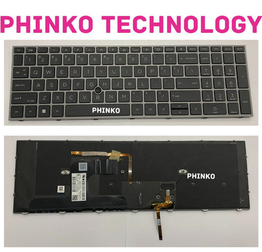 NEW Backlit Black Keyboard For HP ZBOOK Fury 17 G7 G8 Grey Frame